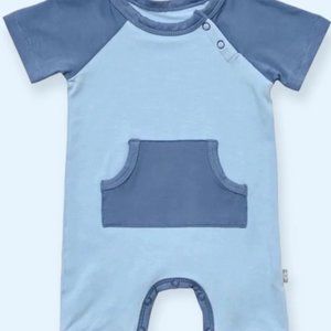 NWT Kyte Baby 2T shortalls / romper - Stream/Steel color (discontinued)